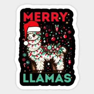 Merry llamas christmas Sticker